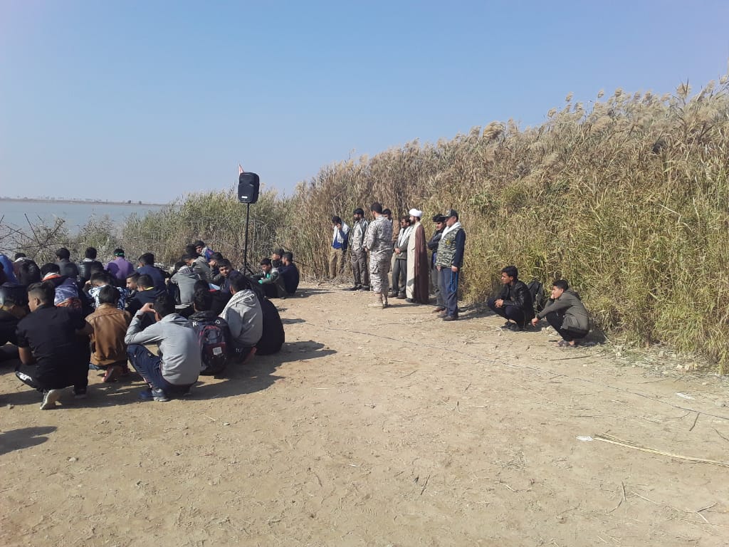 تجدید میثاق دانش آموزان شهرستان بهمئی با شهدای غواص ۸ سال دفاع مقدس در نهر علقمه + عکس
