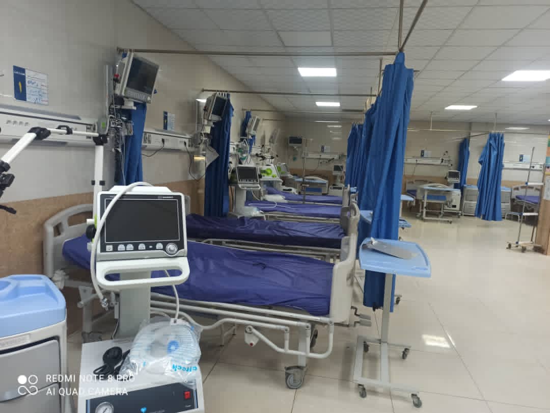 راه اندازی ۱۲۵ تخت بستری و ۴۸ تخت آی سی یو جهت بیماران کرونایی در بیمارستان امام خمینی ره اهواز